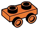 Bracket Plate 1 x 2 with side studs in Orange, Bright