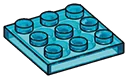 Plate 3 x 3 in Blue, Medium (Translucent)