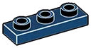 Plate 1 x 3 with hollow studs in Blue, Midnight