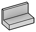 Panel 1 x 1 x 2 in Gray, Dull