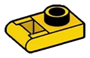 Plate 1 x 1 with horizontal handle in Yellow, Lemon