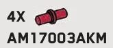 Connector: pin, small in Red, Dark (Flake)