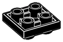 Plate 2 x 2 connector: male:male in Black