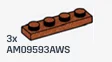 Plate 1 x 4 in Brown, Rust