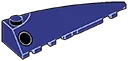 Slope brick 2 x 7 w/ tapered round point, right, black circle in Blue, Dark Slate