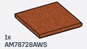 Tile 4 x 4 with 9 studs on underside in Brown, Rust