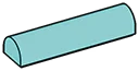 Brick 1 x 4 with curved top in Teal