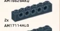 Connector Brick 1 x 6 with holes in Gray, Dark Smoke
