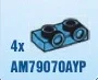 Bracket Plate 1 x 2 with two studs on side, ascending