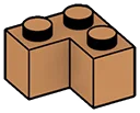 Brick 2 x 2 corner in Brown, Light Nougat