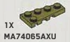 Wedge Plate 2 x 4 - Right in Green, Olive Drab (Infinite Green) (Metallic)