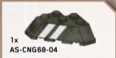 Wedge Brick 3 x 3 with cutout Corner w/ Two Printed Diagonal White Stripes in Green, Jungle (Camo)