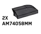 Engine component: intake duct 1 x 3 curved slope in Gray, Dark (Metallic)