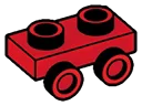 Bracket Plate 1 x 2 with side studs in Red, Flame