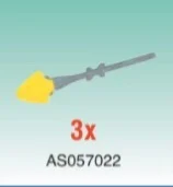 Weapon, Missile: dull silver body, yellow nosecone triple lobed in Silver, Dull