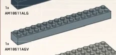 Brick 2 x 16 in Gray, Light (Metallic)