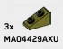 Slope brick 33 1 x 2 with studs on slope in Green, Olive Drab (Infinite Green) (Metallic)