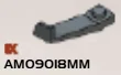 Plate Modified 1 x 1 with airfoil, left in Metal, Iron (Metallic)
