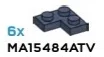 Plate 2 x 2 Corner in Blue, Smoke (Flake)