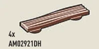 Tile 1 x 4 slightly curved with jagged ends, wood texture in Brown