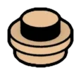 Plate 1 x 1 round in Brown, Light Tan