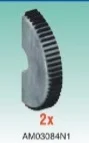 Wheel, Large: fine black tread, half in Silver, Dull