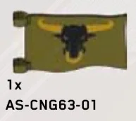 Flag: 1 x 4 x 6 - Military Green with Printed Fireteam Taurus Emblem in Green, Light Olive