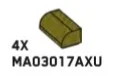 Slope Brick 1 x 2 two-thirds-height with half-curved top in Green, Olive Drab (Infinite Green) (Metallic)
