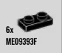 Plate 1 x 2 in Black