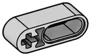 Connector: Liftarm Beam 3L w/ 1 Connector Pin Hole with double wide pin hole in Gray, Dull