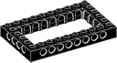 Connector: brick 6 x 10 with open center 4 x 8 in Black