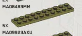 Plate 2 x 10 in Green, Olive Drab (Infinite Green) (Metallic)