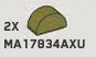 Slope 1 x 2 Round Top in Green, Olive Drab (Infinite Green) (Metallic)