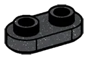 Plate 1 x 2 with rounded corners in Metal, Iron (Metallic)