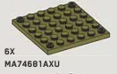 Plate 6 x 6 with holes through corner studs, new in Green, Olive Drab (Infinite Green) (Metallic)