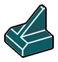 Tile 1 x 1 with tail in Blue, French