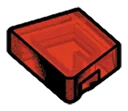 Wedge Tile 1 x 2 without corner, left in Red (Translucent)