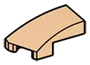 Wedge 25 1 x 2 Curved Slope, Left in Brown, Light Tan
