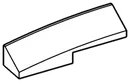 Brick 1 x 1 x 4 with curved top and lateral slope, left in White