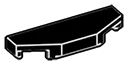 Wedge Tile 1 x 3 Center Flat Point in Black