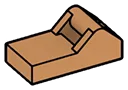 Tile Modified 1 x 2 w/ Raised Horizontal Clip in Brown, Light Nougat