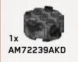 Brick 3 x 3 round with holes in side in Gray, Light Camo (Metallic)
