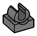 Tile Modified 1 x 1 w/ Vertical Clip on Top in Gray, Dark (Flake)