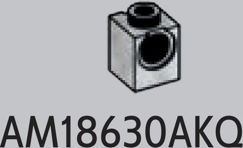 Connector Brick 1 x 1 with Axle Pin Hole in White with Black Marbling (Camo)