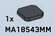 Tile 2 x 2 without corners in Gray, Dark (Metallic)