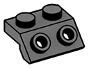 Bracket 1 x 2 - 1 x 2 sloped with studs in Gray, Dark (Flake)