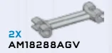 Connector: clip, small double-sided 1 x 4 with double-clips in Gray, Light (Metallic)