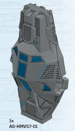 Container: ODST Drop Pod Lid w/ Printing - Romeo in Gray, Dull