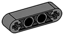 Connector: Liftarm Thick 1 x 4 with 2 pin holes and 2 axle holes in Gray, Dark (Flake)