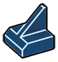 Tile 1 x 1 with tail in Blue, Midnight